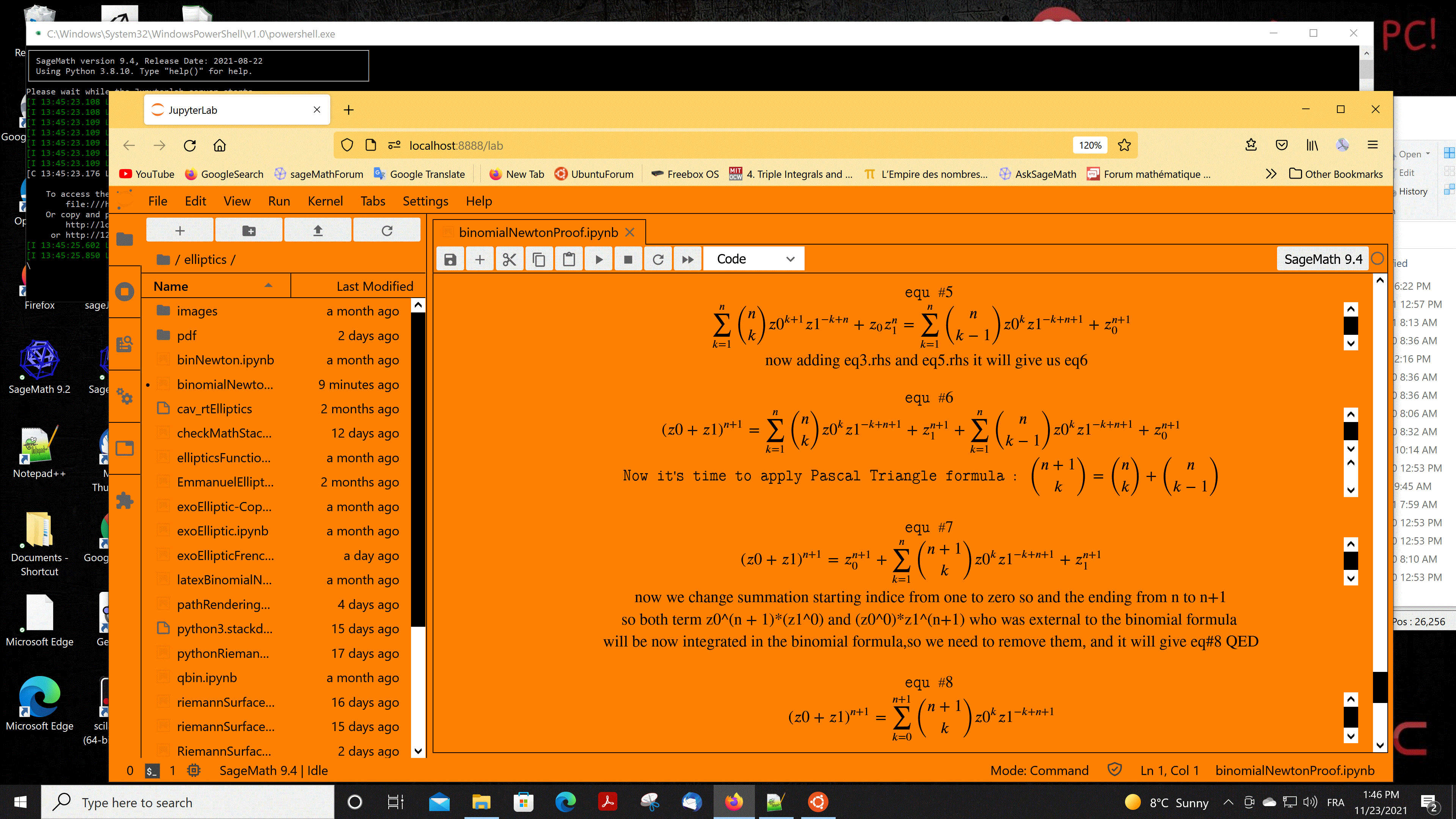 Jupyter lab installed on W10  in WSL2 